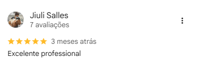 Avaliação de Jiuli Salles: Excelente profissional