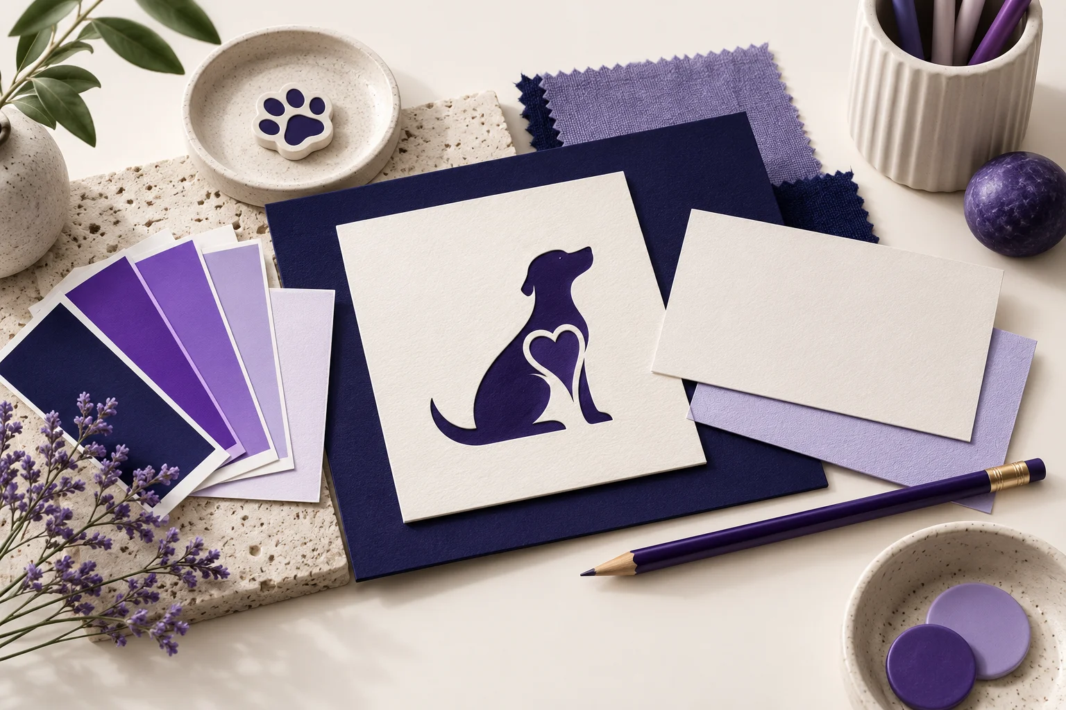 Moodboard de identidade visual para uma marca veterinária